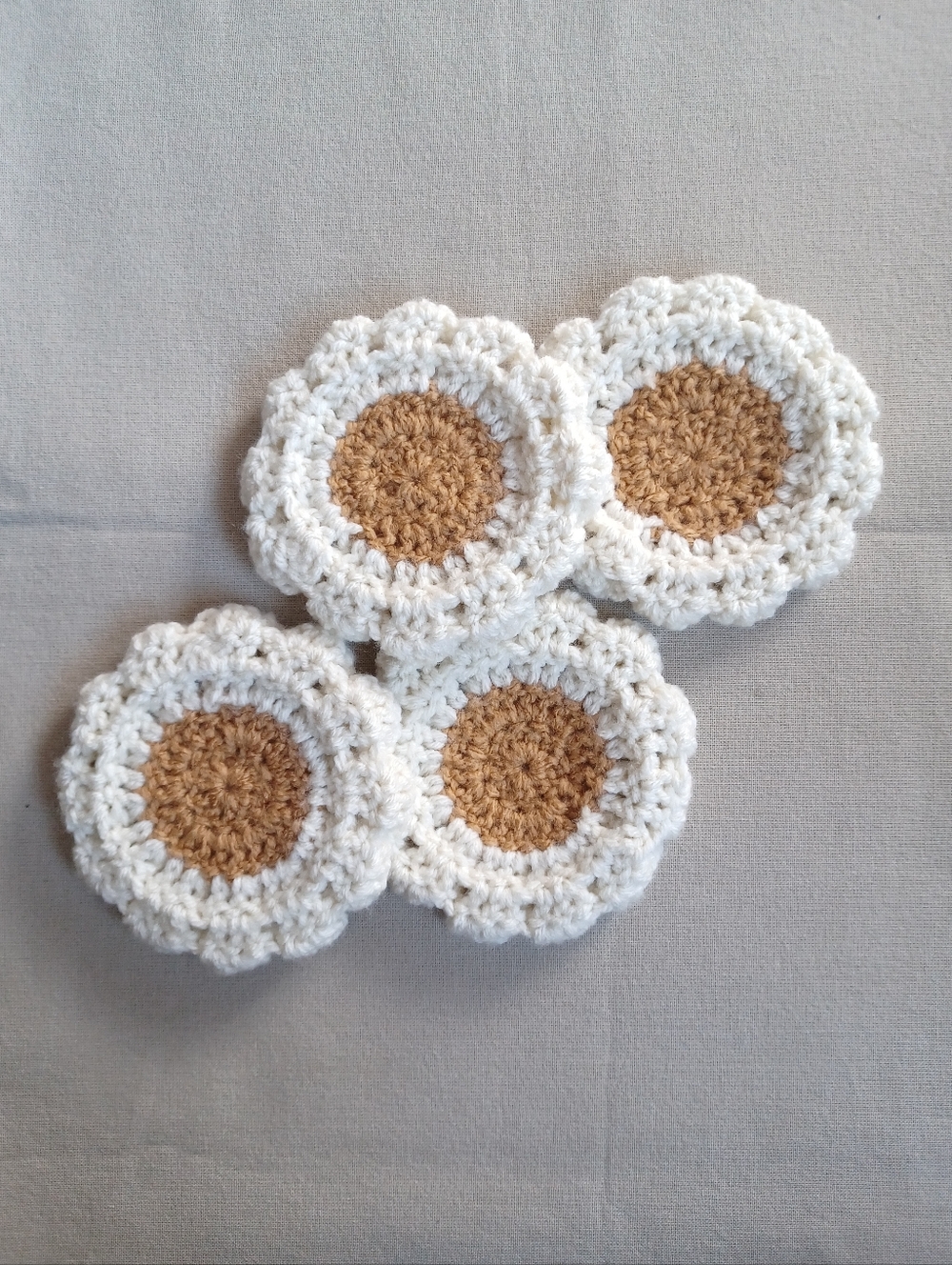 Handmade Daisy Crochet Coasters - Picture 5 of 5